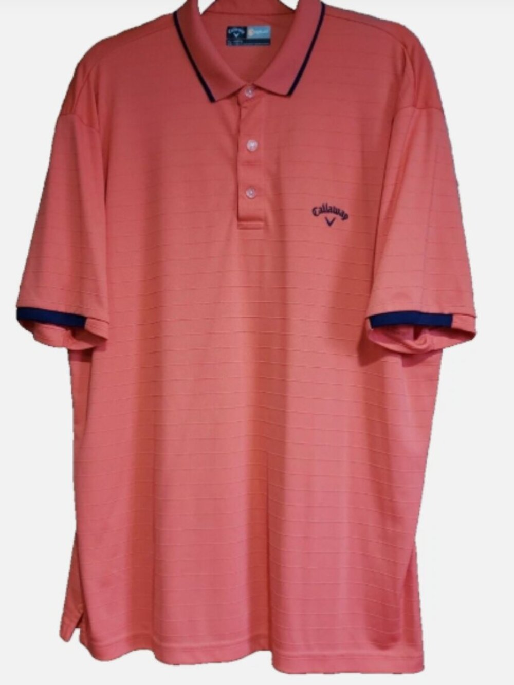 Calloway Men's Opti-Dri Short Sleeve Salmon Golf Polo Shirt XL Ribbed 52" Chest